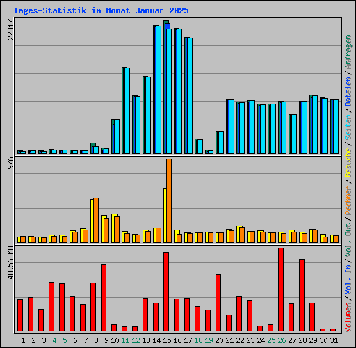 Tages-Statistik im Monat Januar 2025