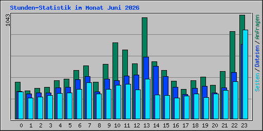 Stunden-Statistik im Monat Juni 2026